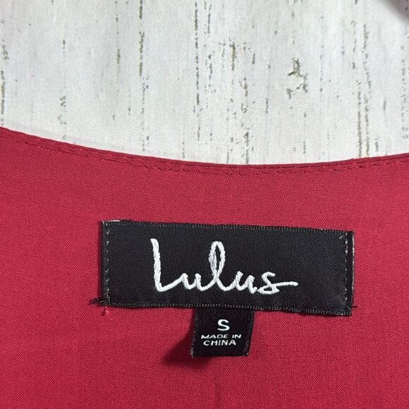 Lulus Embroidered Boho Lace Up Tassel Red Summer Beachy Tunic Mini Dress - Picture 9 of 16